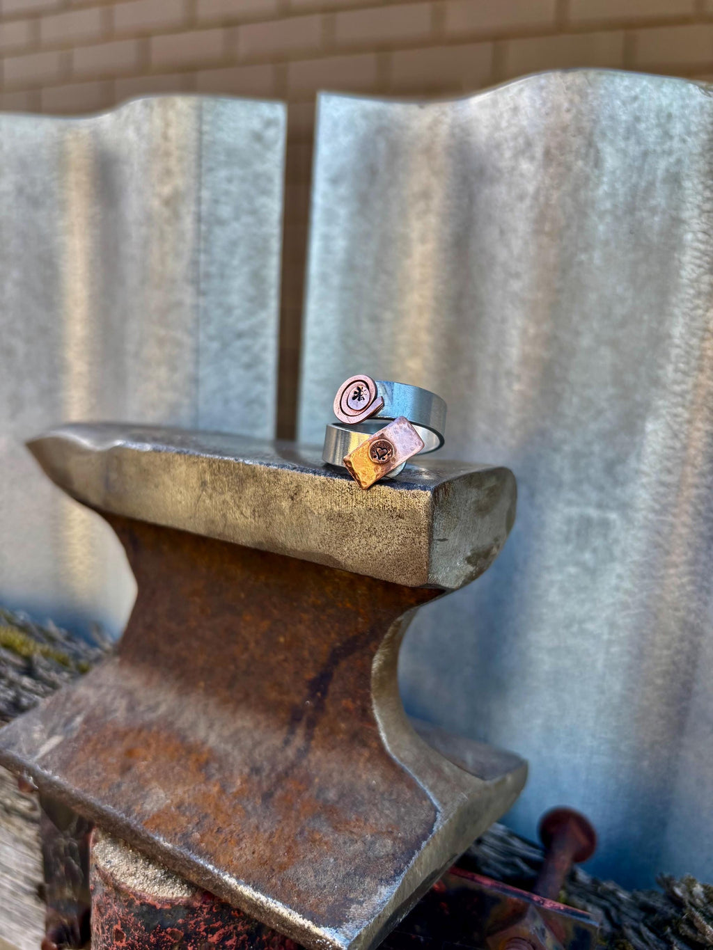 Silver + Copper Swirl Ring