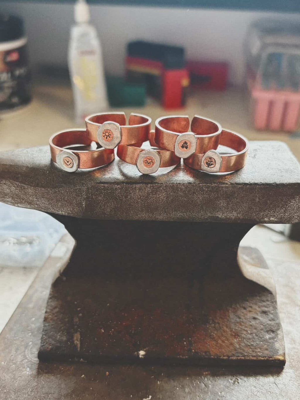 Copper & Silver Stamp Ring