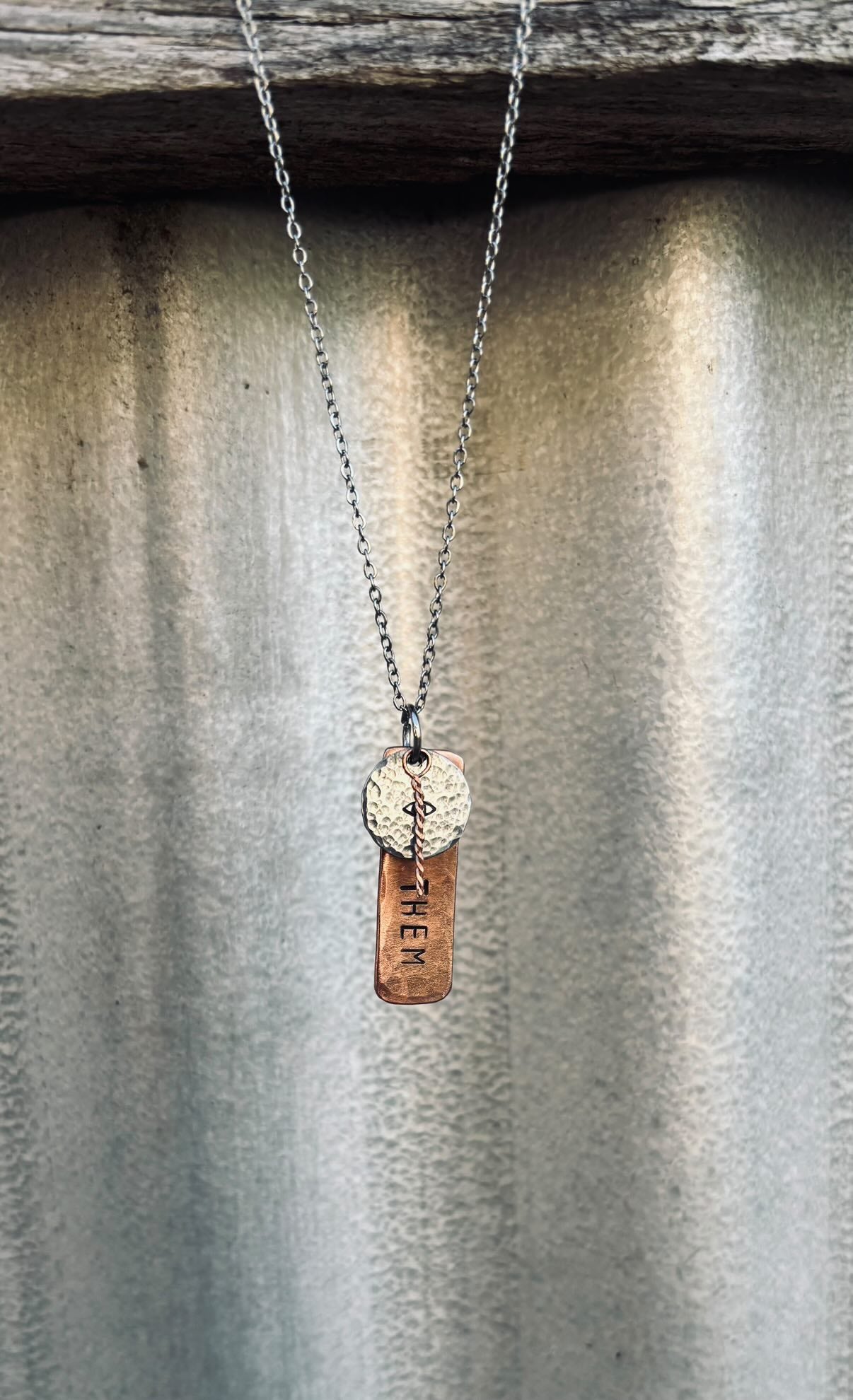 Copper & Silver Necklace LET THEM