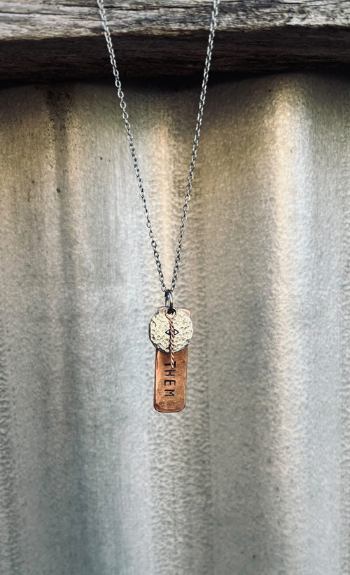 Copper & Silver Necklace LET THEM