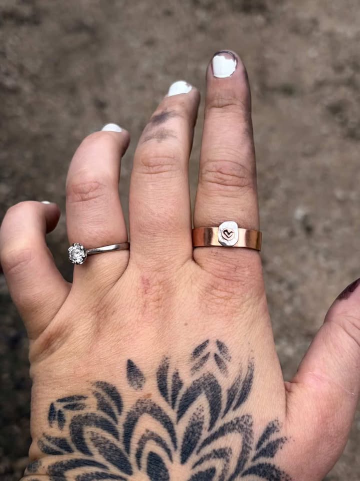 Copper & Silver Stamp Ring