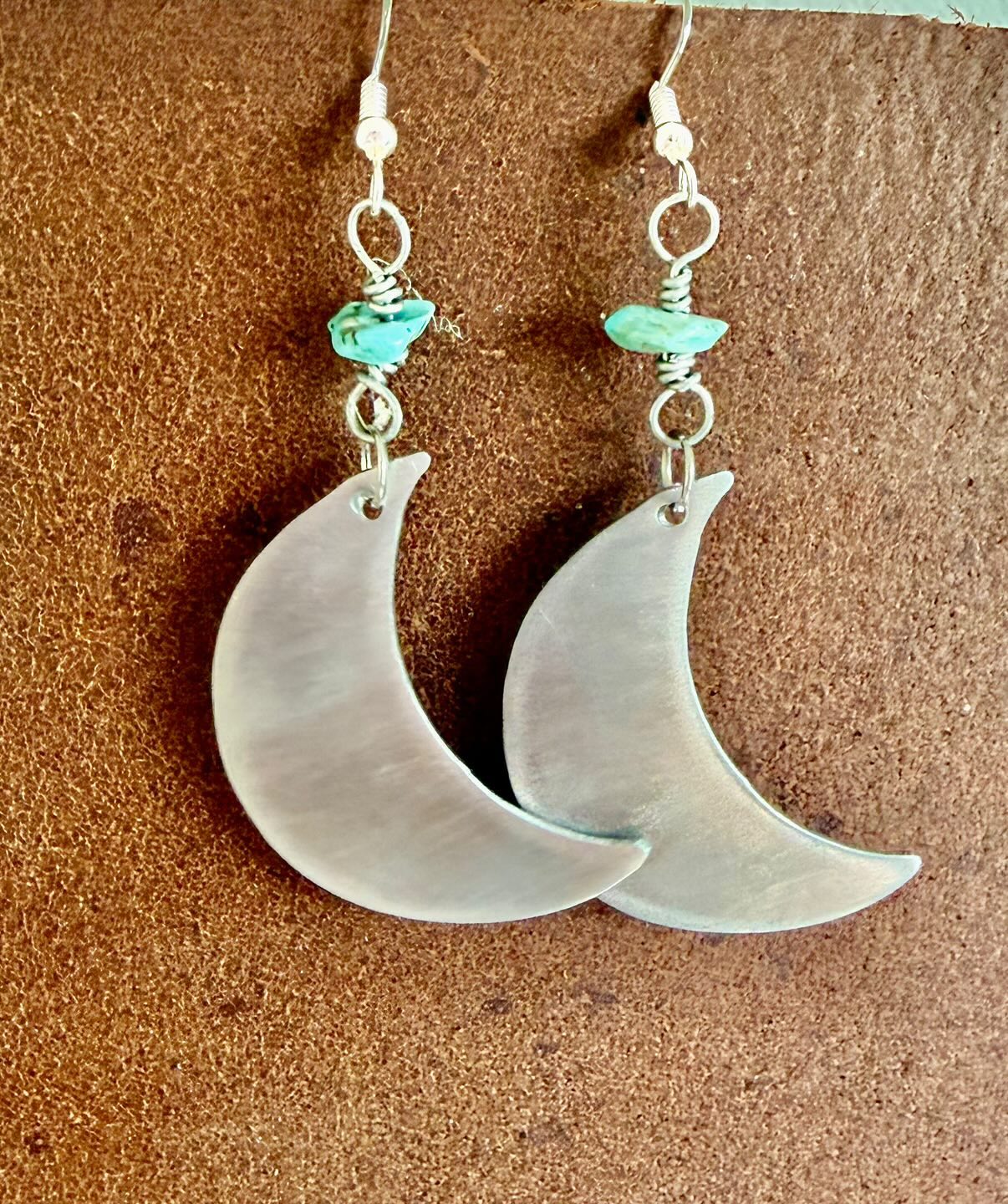 Boho Turquoise Moon Earings
