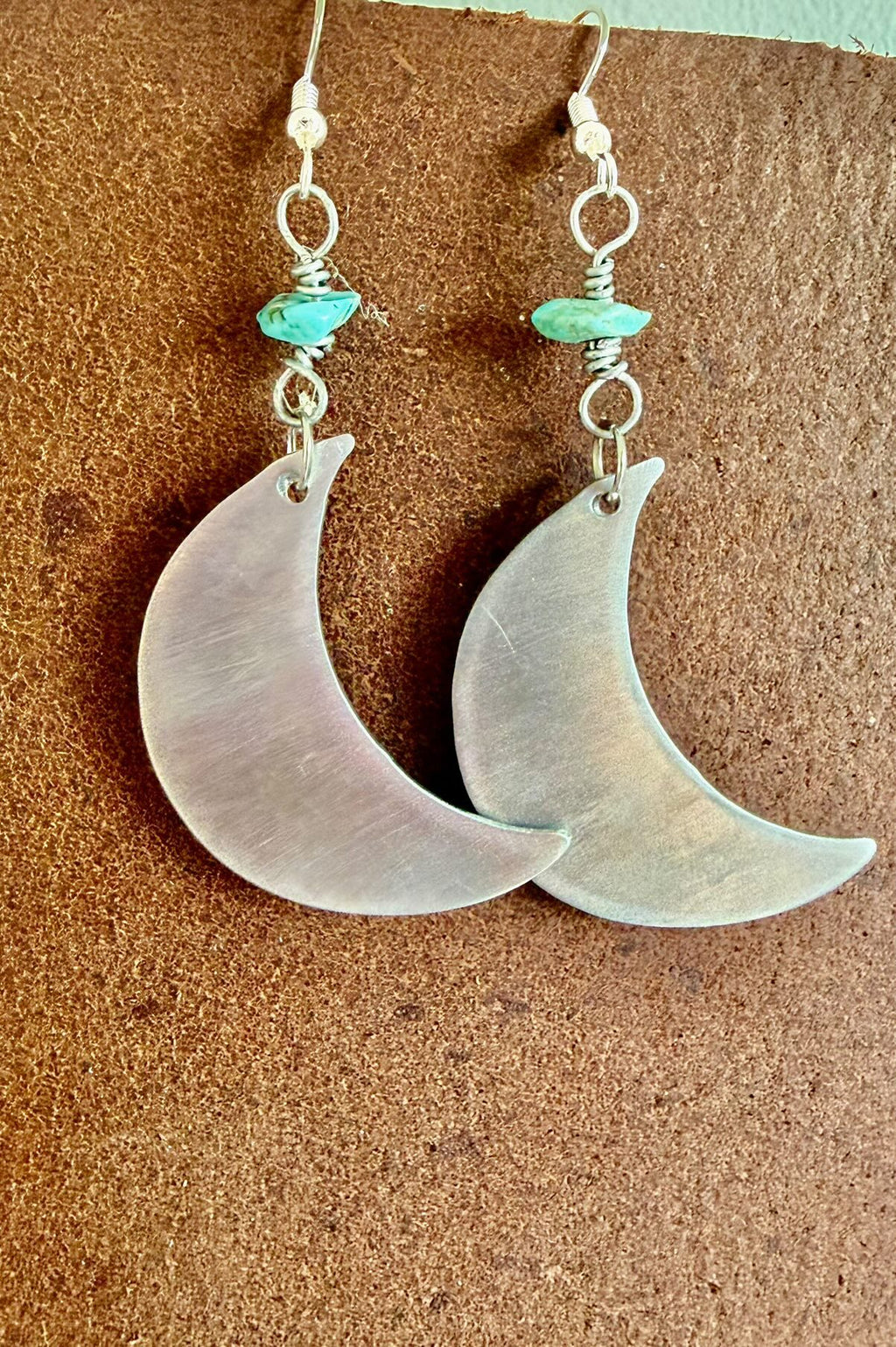 Boho Turquoise Moon Earings
