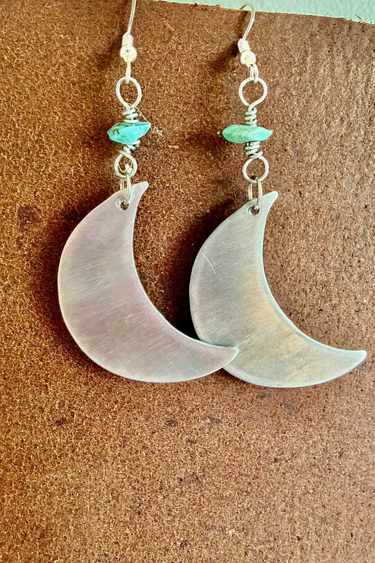 Boho Turquoise Moon Earings