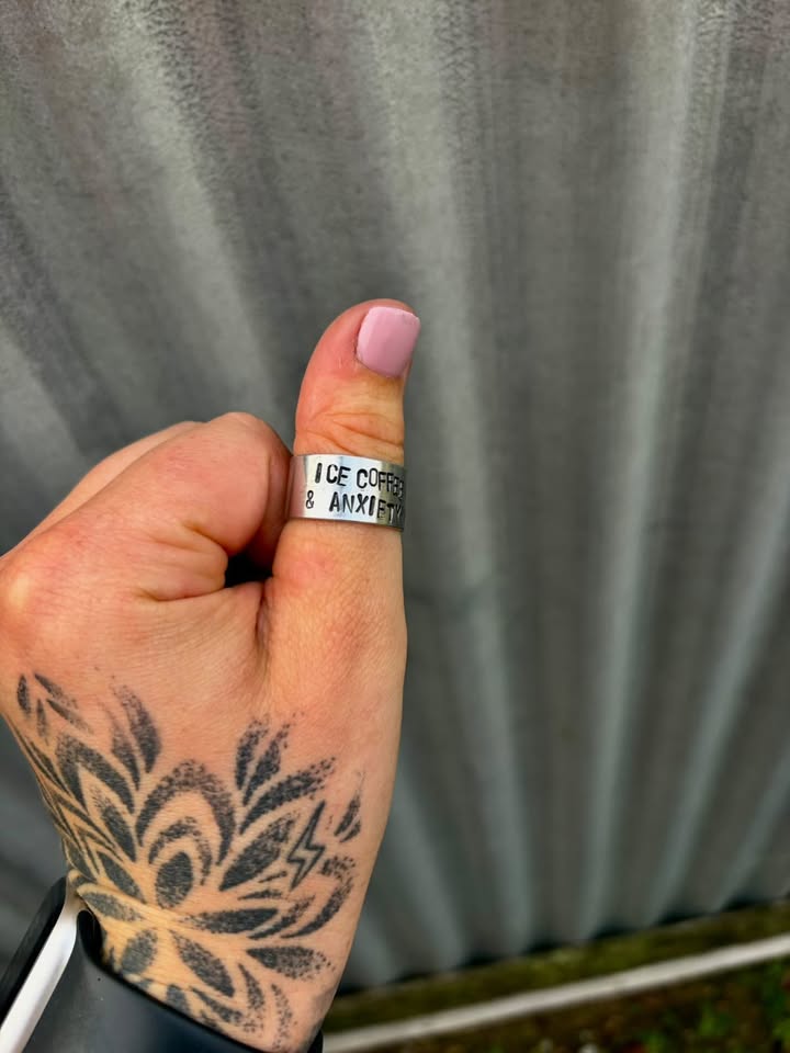 ICE COFFEE & ANXIETY Cuff Ring