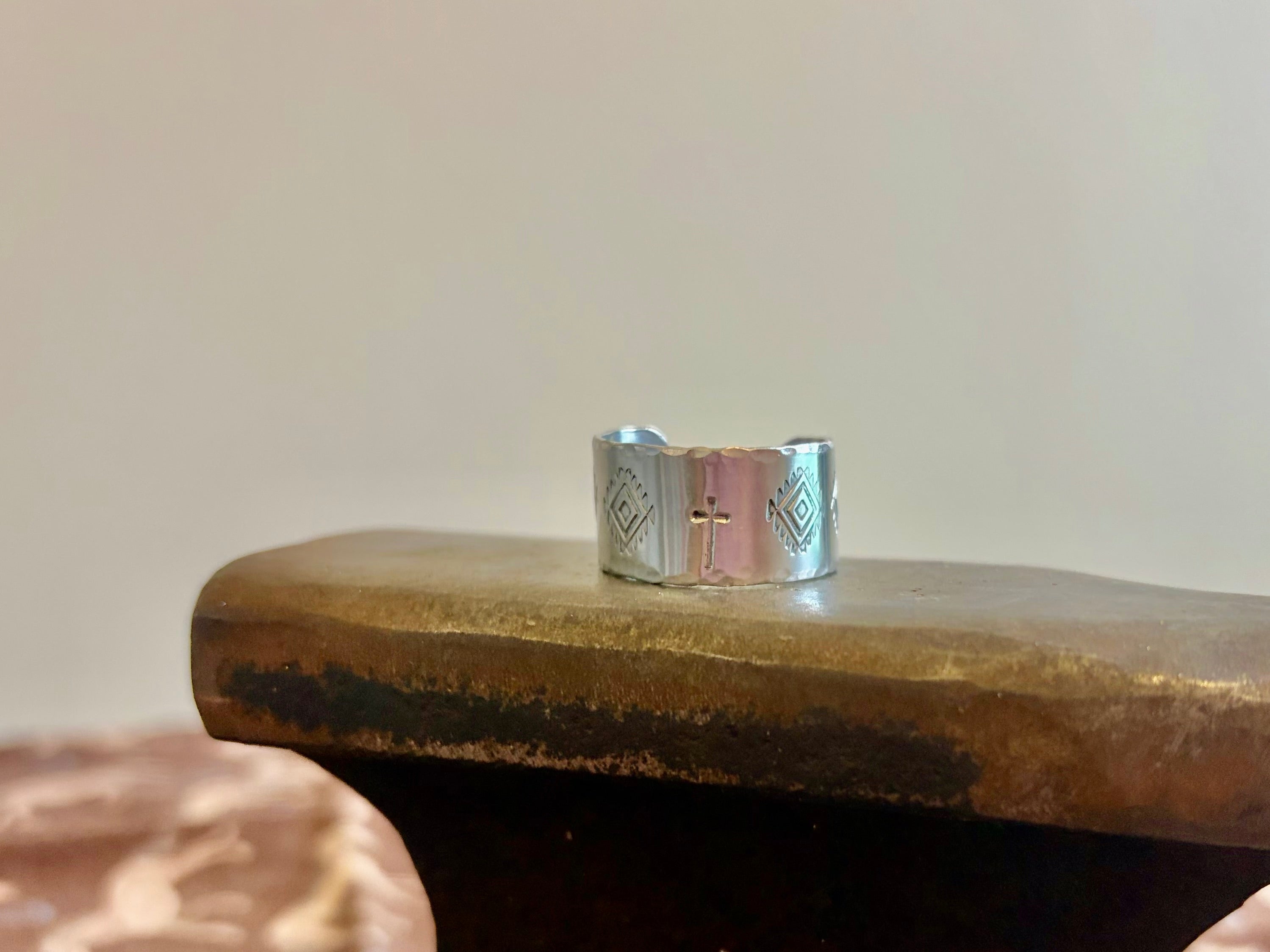 Geo Cross Cuff Ring