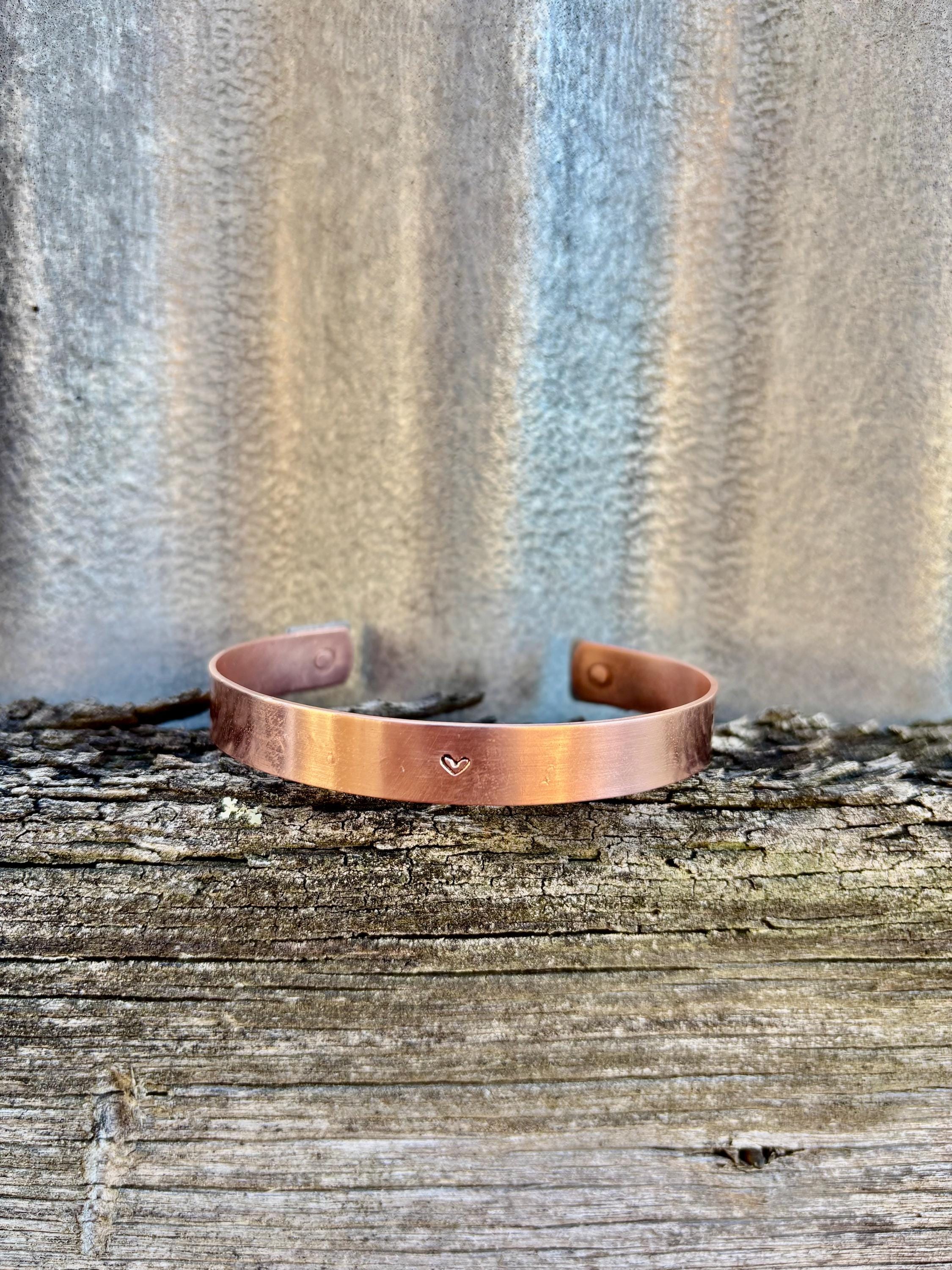 Copper Bracelet with Riveted Silver Plate