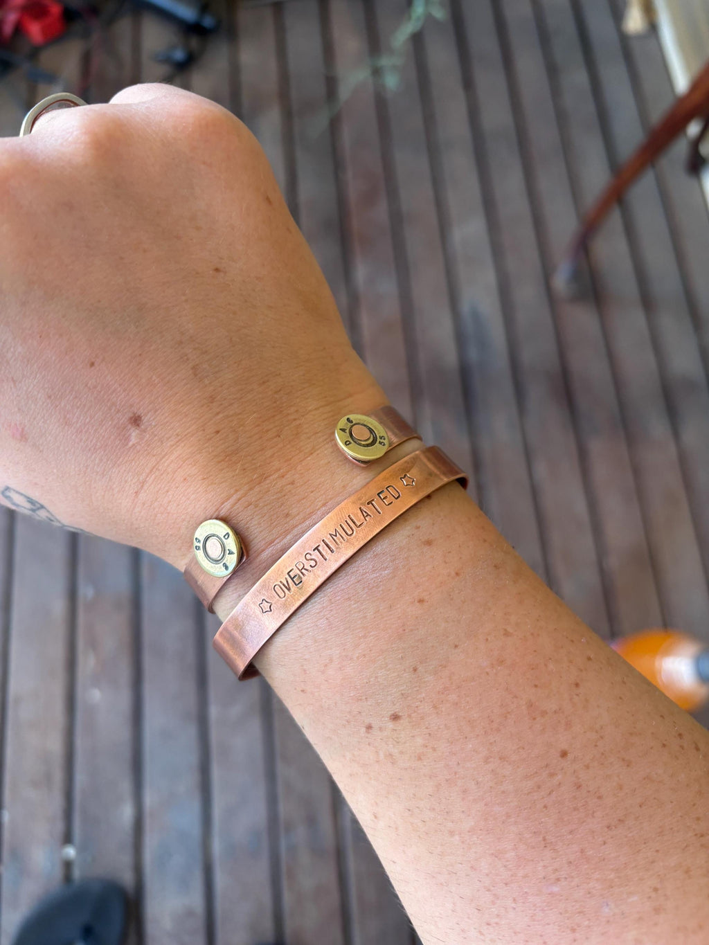 Copper Bracelet with bullet ends