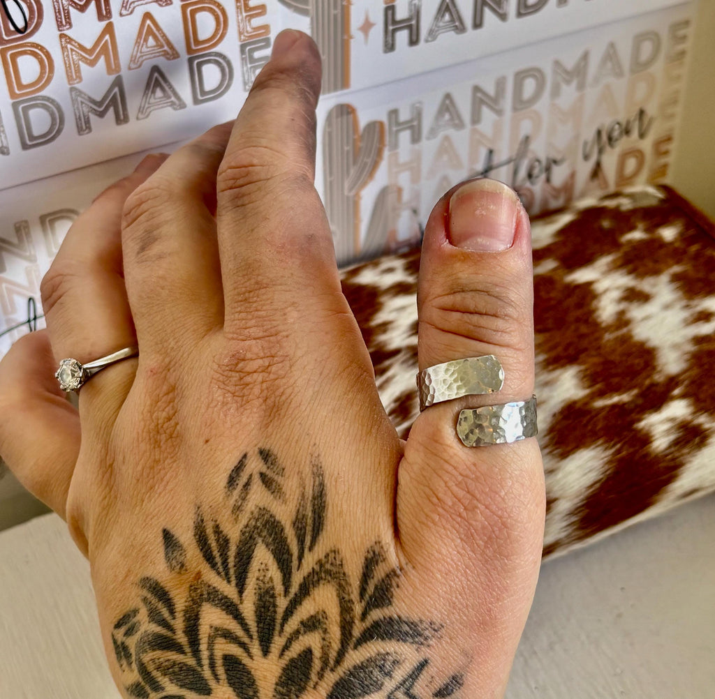 Silver Wrap Ring PEINED