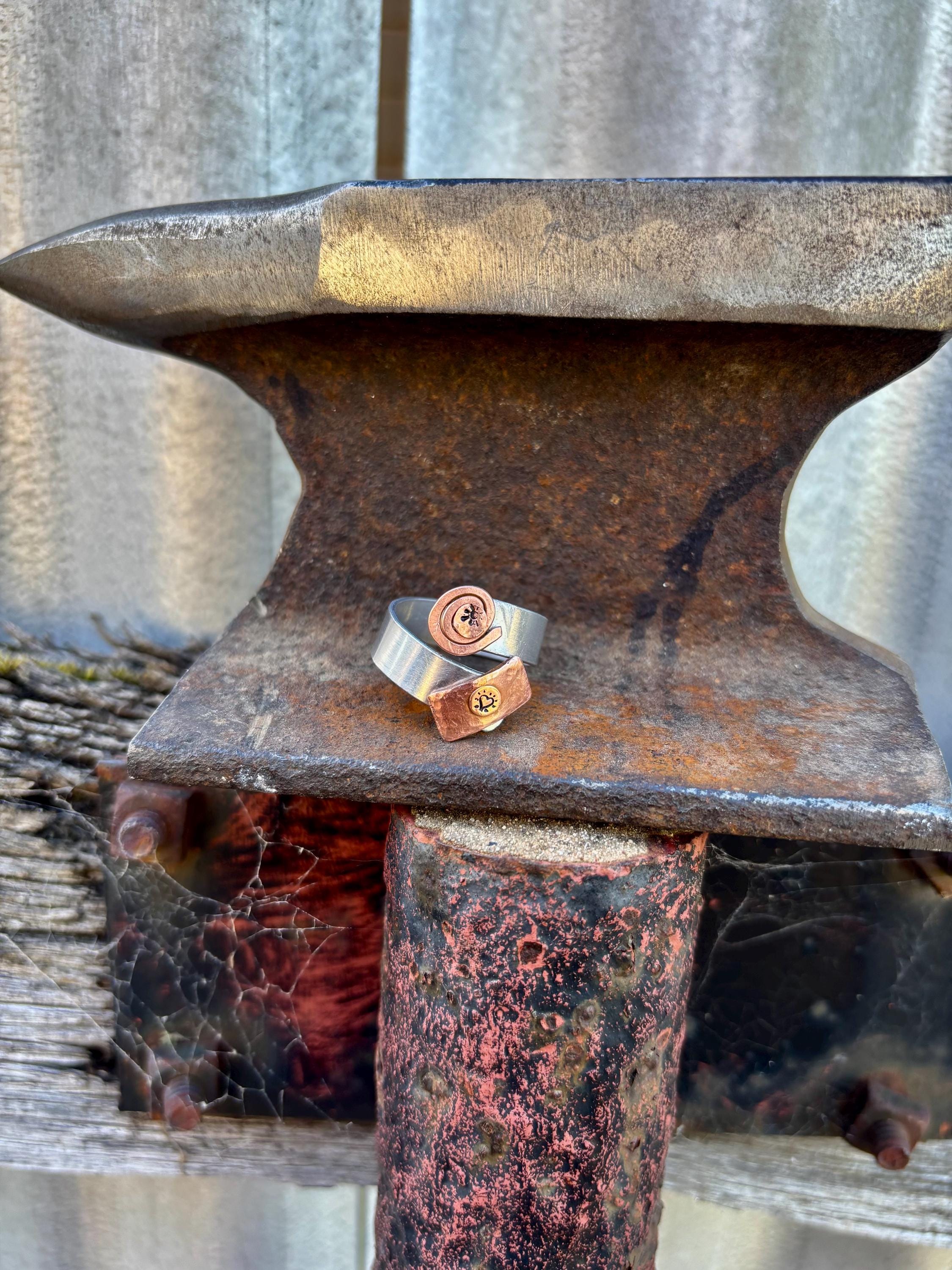 Silver + Copper Swirl Ring