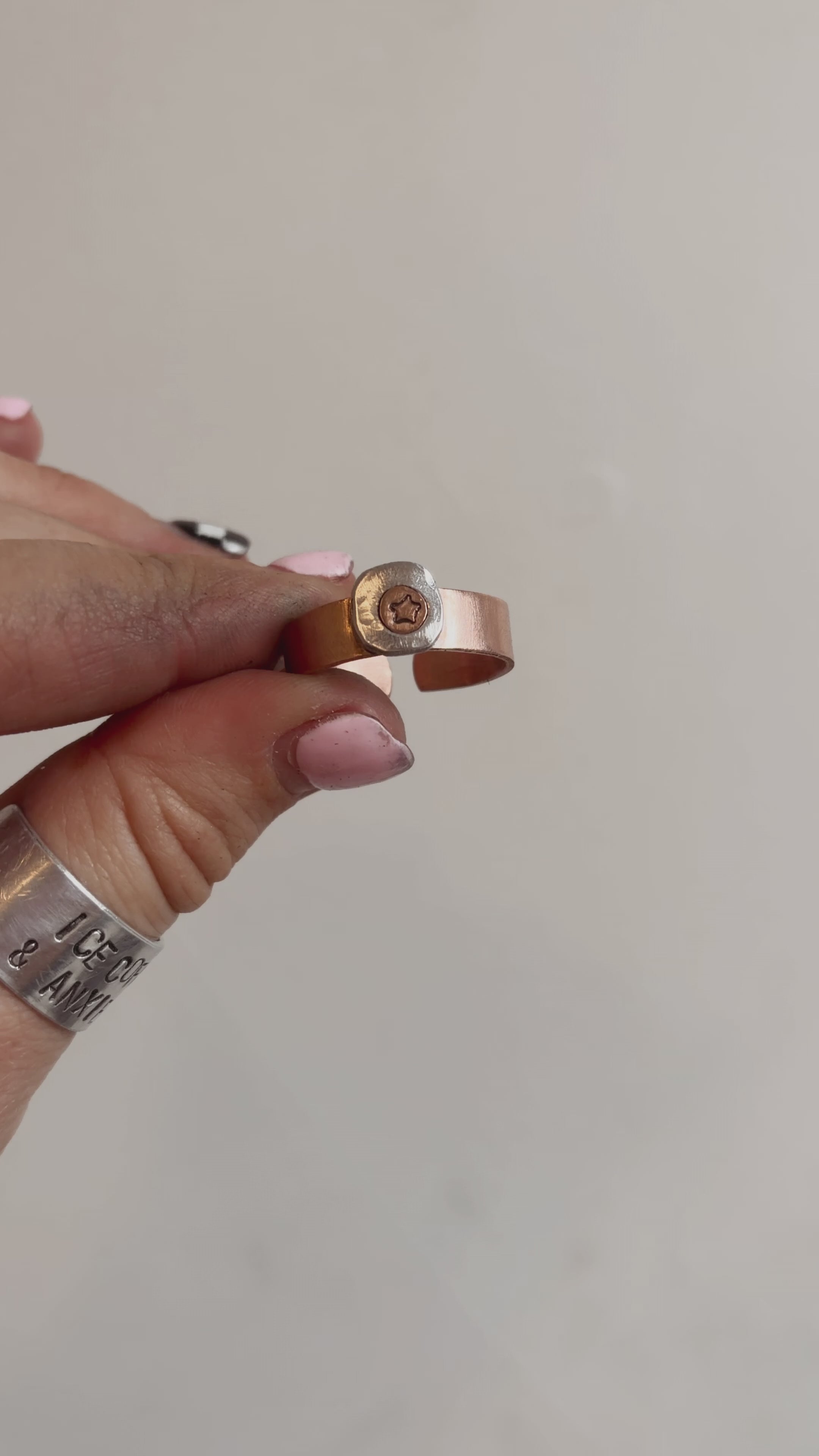 Riveted Copper Ring